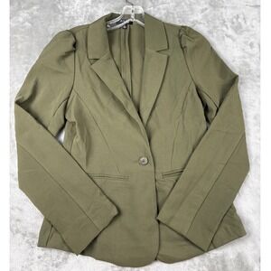 Julia by Love J Olive Green Puff Shoulder Single Button Blazer JK1040 Womens S